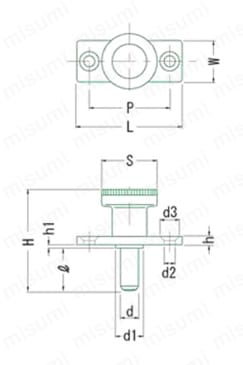 インデックスプランジャーフランジタイプ（ロック機能付） IPFL 外形図
