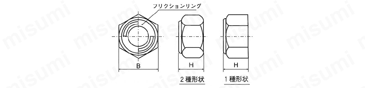 鉄 Uナット(2種) M5 三価クロメート  - 3