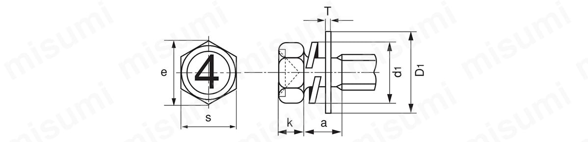 4マーク 六角アプセット小ねじ PD=3（SW+大平W）:関連画像