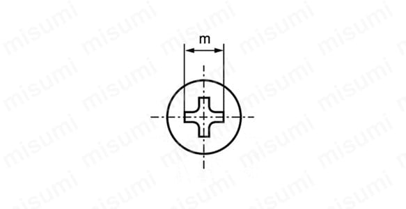 十字穴付（+） ナベタッピンねじ（2種溝付き B-0形）P=1（JIS平W）:関連画像