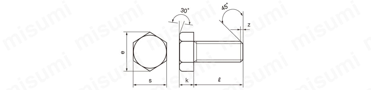 鉄(SCM435) ユニクロ 六角ボルト 強度区分：10.9 (全ねじ) Ｍ３６×２５０ (1本入り) - 2