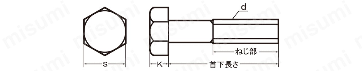 カットボルト ウィットの外形図