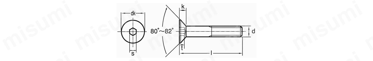UBCSC#10-24X3/8 | 六角穴付き皿ボルト（UNC）（皿キャップスクリュー