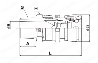 PP製ジョイント プラグ タケノコタイプ 外形図