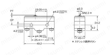 高容量形基本スイッチ 【A】 外形図
