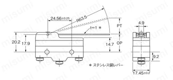 高容量形基本スイッチ 【A】 外形図5