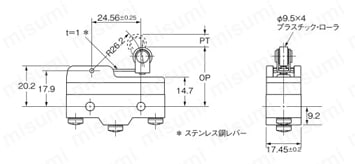 高容量形基本スイッチ 【A】 外形図6