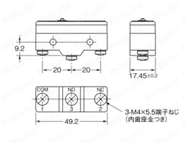 高容量形基本スイッチ 【A】 端子の種類