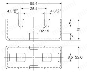 Terminal protection cover AP type AP1-B outline drawing