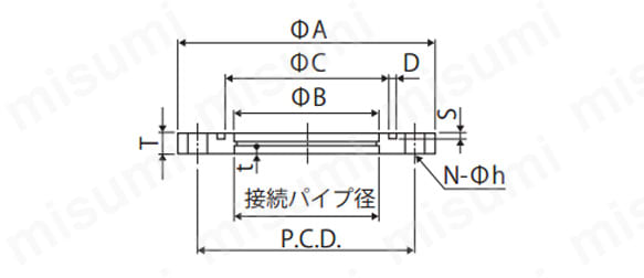 JIS VG フランジ（単品）の外形図