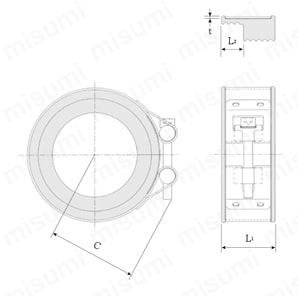 SBソケット Dタイプ 排水ドレネージ継手用 外形図