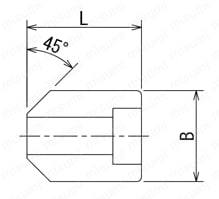 高圧用 さし込み継手 SW HC/ハーフカップリング 外形図