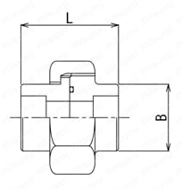 高圧用 さし込み継手 SW OU/O-リング式ユニオン 外形図
