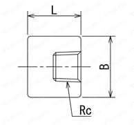 高圧用 ねじ込み継手 PT CA/キャップ 外形図2