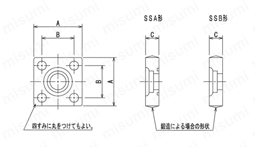 油圧用 管フランジ 21MPa SSA/SSB 外形図