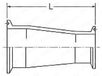 ゼットサニタリー ヘルールレジューサー （ZRC-F） 外形図
