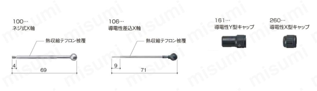 真空ピンセット 導電性 Cシリーズ 軸及びキャップ