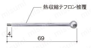 真空ピンセット 導電性 Cシリーズ 軸及びキャップ 外形図1