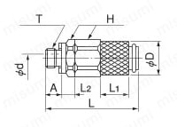 Q.D.C. 103シリーズ カプラー エルボタイプ 103C-UL 外形図01