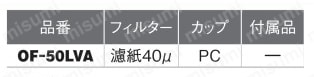 OF-50LV型 オイルストレーナー Rc3/8×ホースニップル, Rc3/8×Rc1/4 規格表01