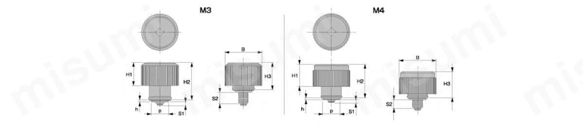 セルクレストファスナー（SK30タイプ）　外形図