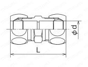 黄銅継手 ソケット（黄銅製スリーブ） 外形図