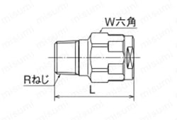 WJ1-1313C-S | ダブルロックジョイント WJ1型 テーパおねじ 青銅製