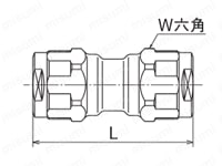 ダブルロックジョイント WJ3型 ソケット 青銅製 外形図