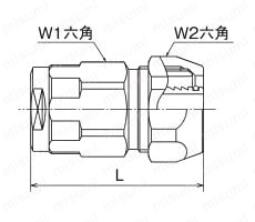 ダブルロックジョイント WJ31型 ポリ管変換アダプター 外形図