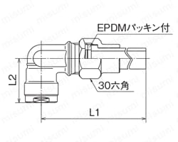ダブルロックジョイント WL39型 HIVP変換エルボ | オンダ製作所 | MISUMI(ミスミ)