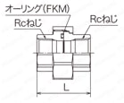 ステンレス製品 ユニオン オーリング式 SFU3型（フッ素ゴム製オーリング）　外形図