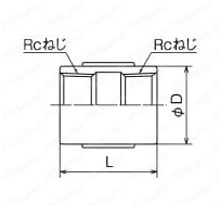 ステンレス製品 ソケット リブ付（テーパねじ） SFS3型,SMS3型 外形図
