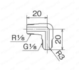 銅管用継手 エルボ（銅管接続用） 1/8 外形図