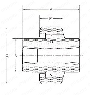 炭素鋼鍛鋼製捻込型 ユニオン 外形図01