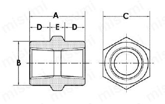 炭素鋼製捻込型 ソケット 外形図
