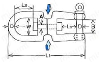 シングルシャックル（SUS304） 外形図