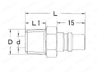 ジョイントシリーズ 水口プラグ（金型用カプラ） 外形図