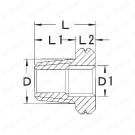 ジョイントシリーズ 継手部品 No.28 ブッシング（R×G） 外形図