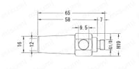 エアーガン・ツリーガン使用可能 ネジ部 G1/8 増量ノズル 外形図2