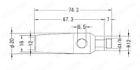エアーガン・ツリーガン使用可能 ネジ部 G1/8 増量ノズル 外形図4
