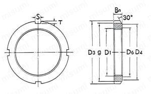 ころがり軸受用ナット 軸用ナットANシリーズ 外形図