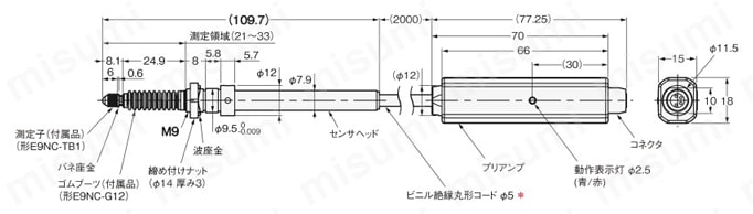 スマート接触センサ（判別タイプ） 【E9NC-T】 外形図6