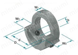 スクリューブレード プロサイド 両端止メ金具外形図