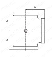 ZD継手 白品 チーズ BT(バンド付き)外形図