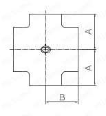 ZD継手 白品 四方径違いクロス RCr外形図