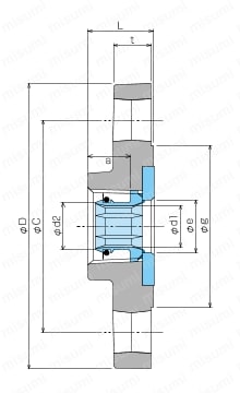 管端防食継手 RCF-K型 標準品 合フランジ（10KF） Alt:外形図01