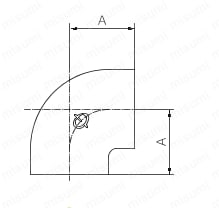 鋼管用継手 ねじ込み式管継手 45°エルボ 外形図01