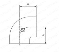 鋼管用継手 ねじ込み式管継手 エルボ Alt;外形図01