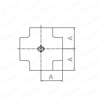 鋼管用継手 ねじ込み式管継手 クロス 外形図01