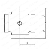 鋼管用継手 ねじ込み式管継手 クロス 外形図02
